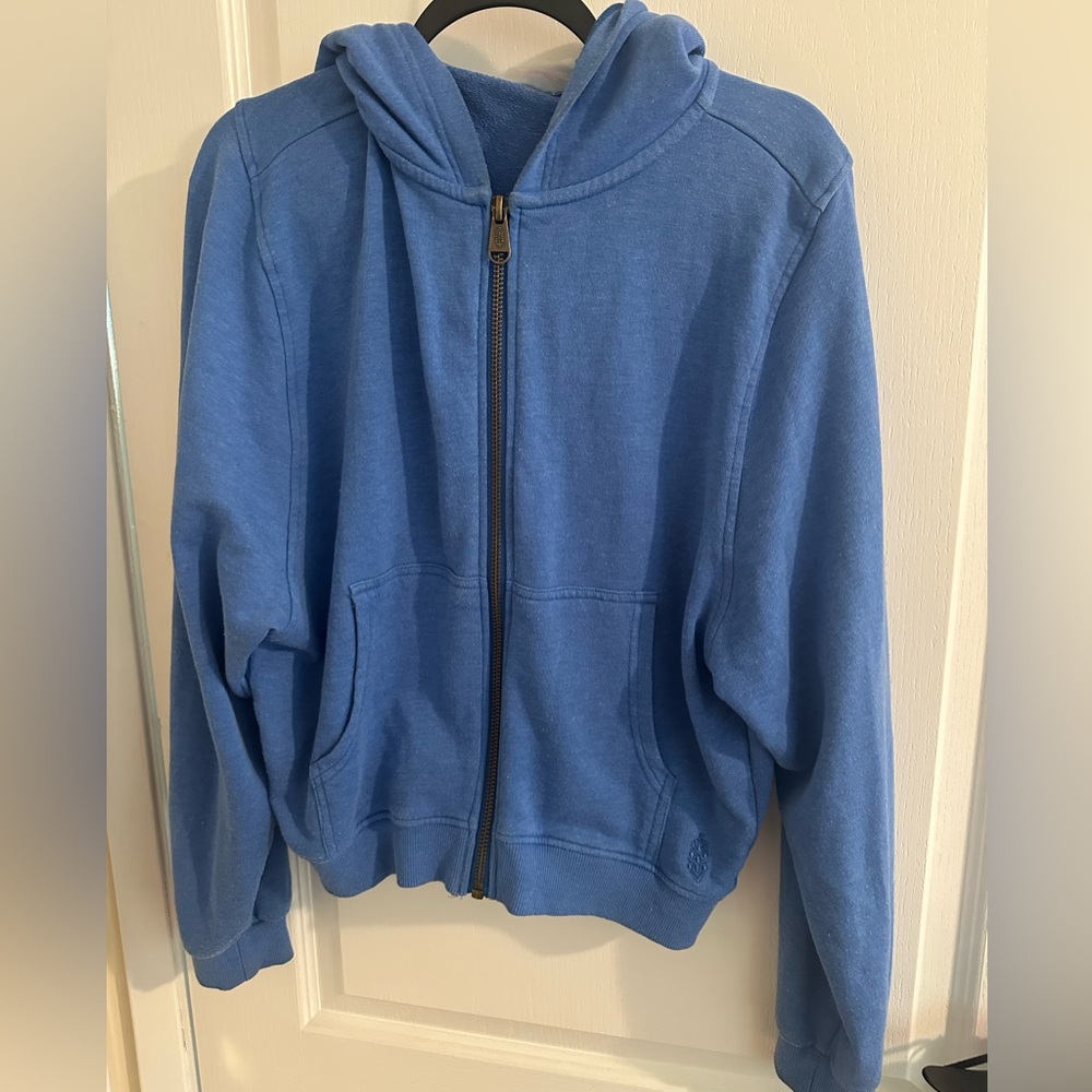 Free People Blue Zip-Up Hoodie Cardigan